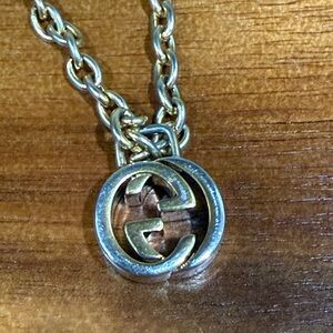 VINTAGE interlocking GG Gucci Gold tone Logo Necklace